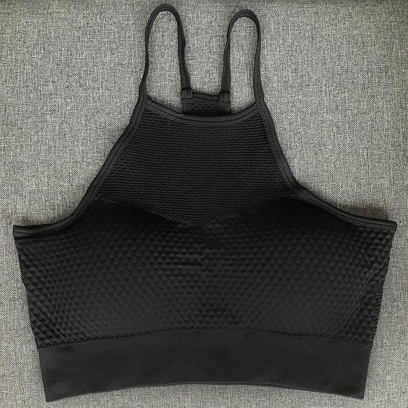 Shockproof gathered yoga sports bra