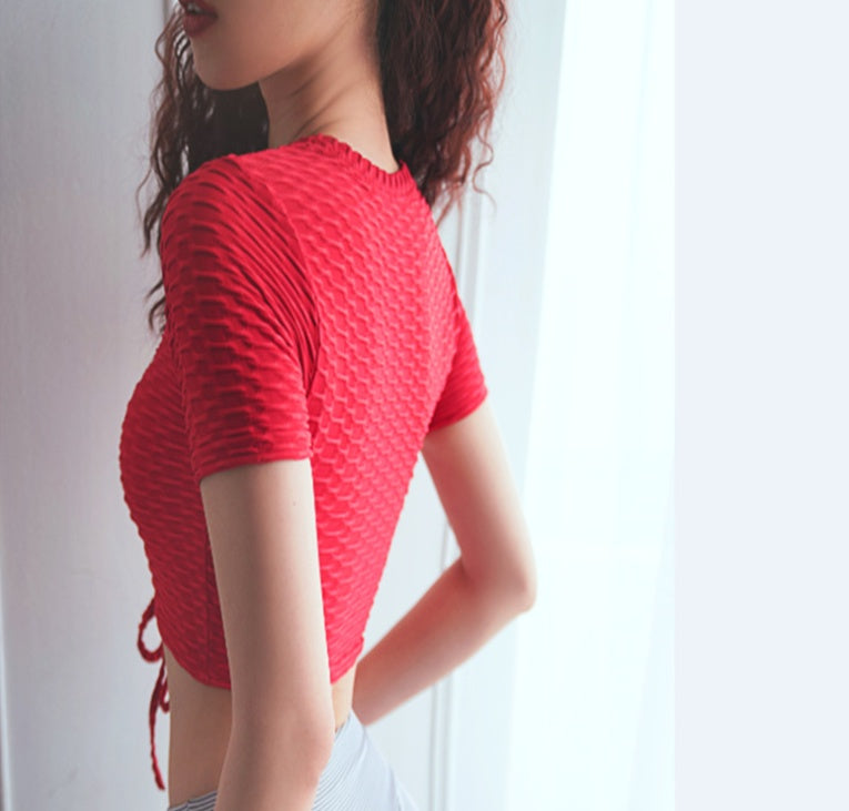 Breathable Fitness Drawstring Seamless Yoga Vest