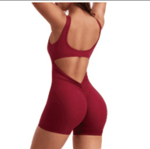Backless  Hip Lifting Yoga Jumpsuit