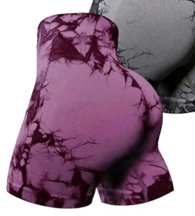 Seamless High Waist High Elastic Tie-dye Sports