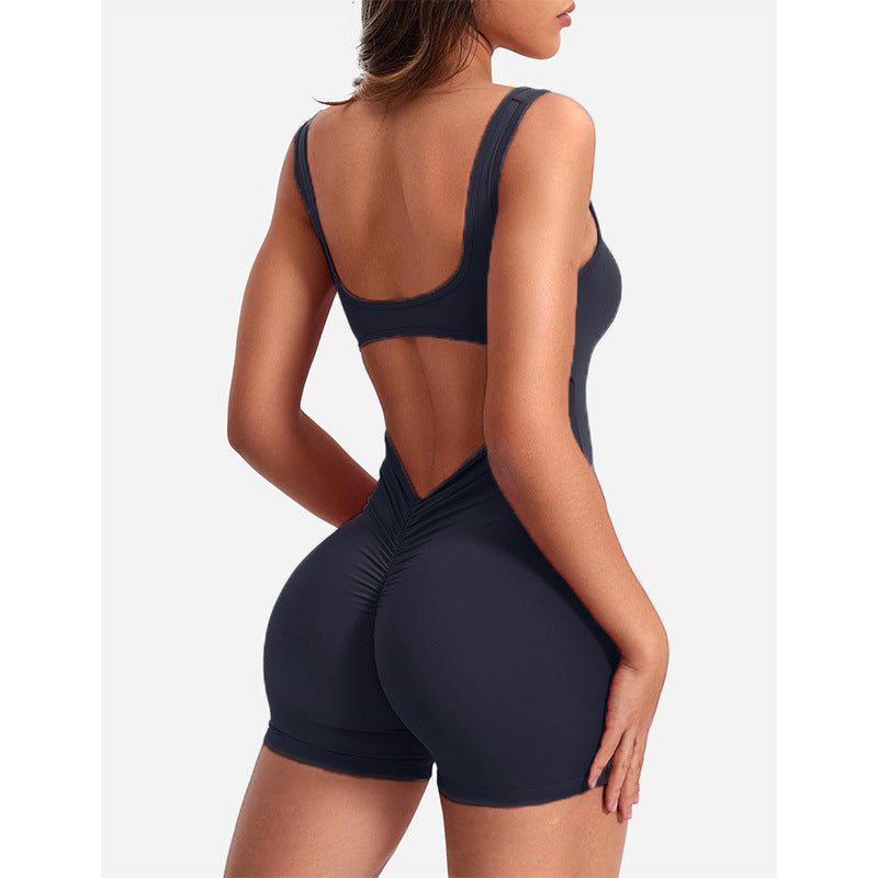 Backless  Hip Lifting Yoga Jumpsuit