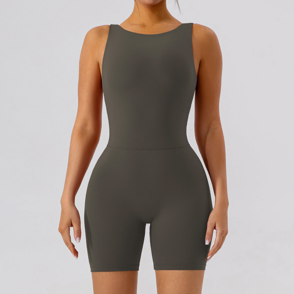 Nude Feel Hollow-out Back Yoga Jumpsuit
