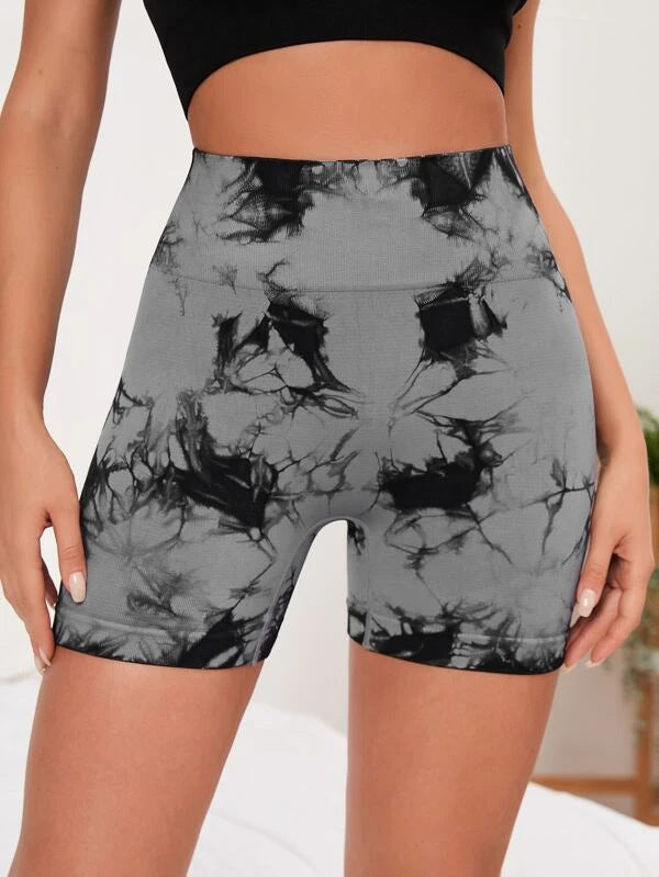 Seamless High Waist High Elastic Tie-dye Sports