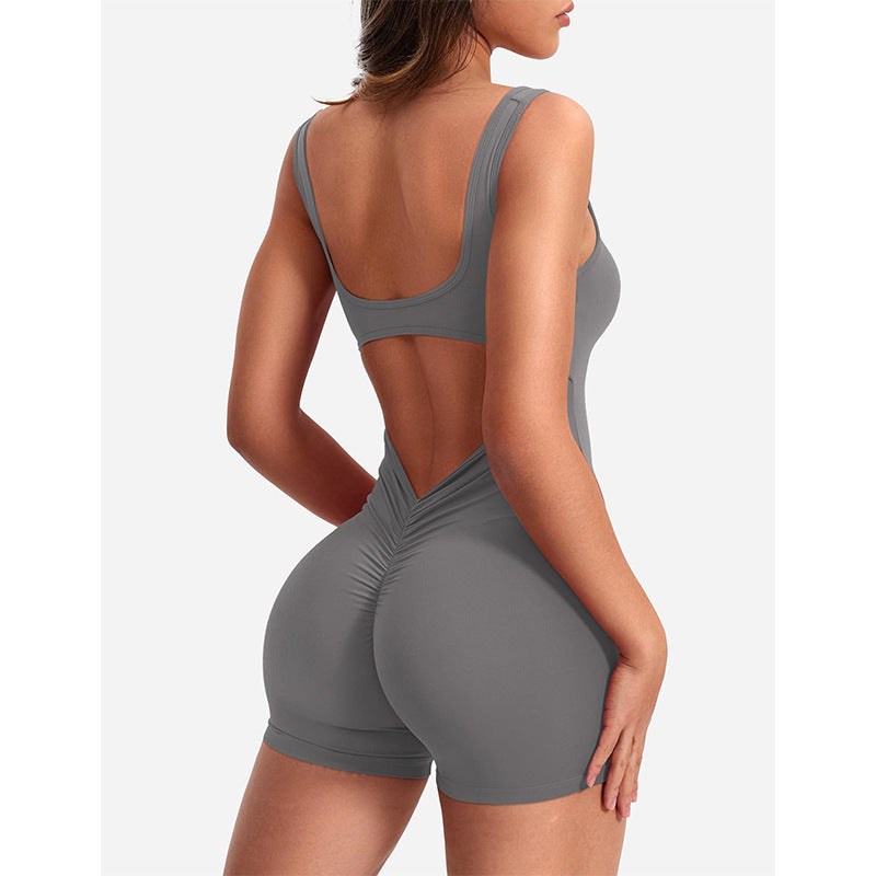 Backless  Hip Lifting Yoga Jumpsuit