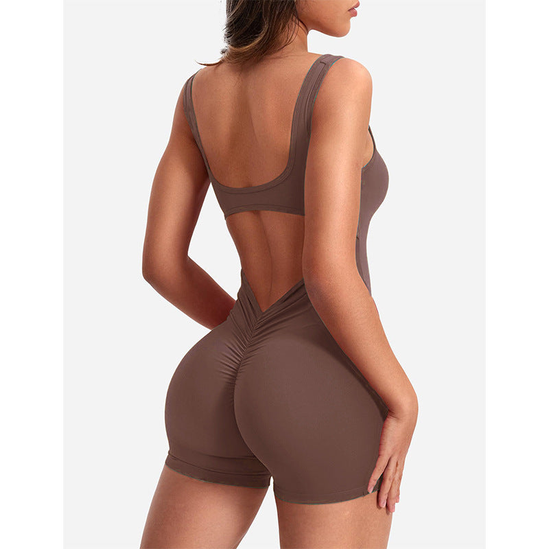 Backless  Hip Lifting Yoga Jumpsuit