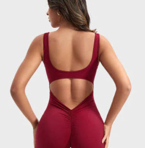 Backless  Hip Lifting Yoga Jumpsuit