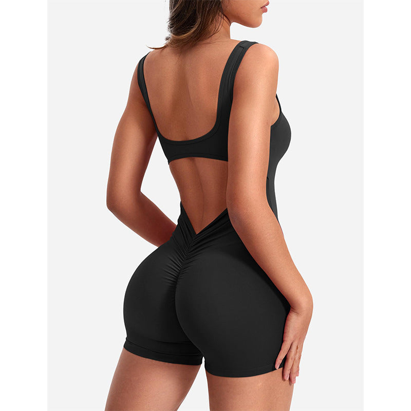 Backless  Hip Lifting Yoga Jumpsuit