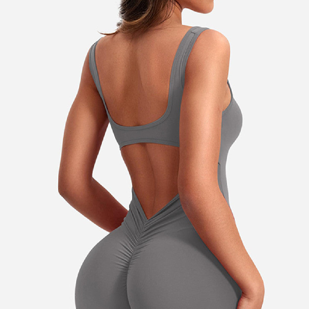 Backless  Hip Lifting Yoga Jumpsuit