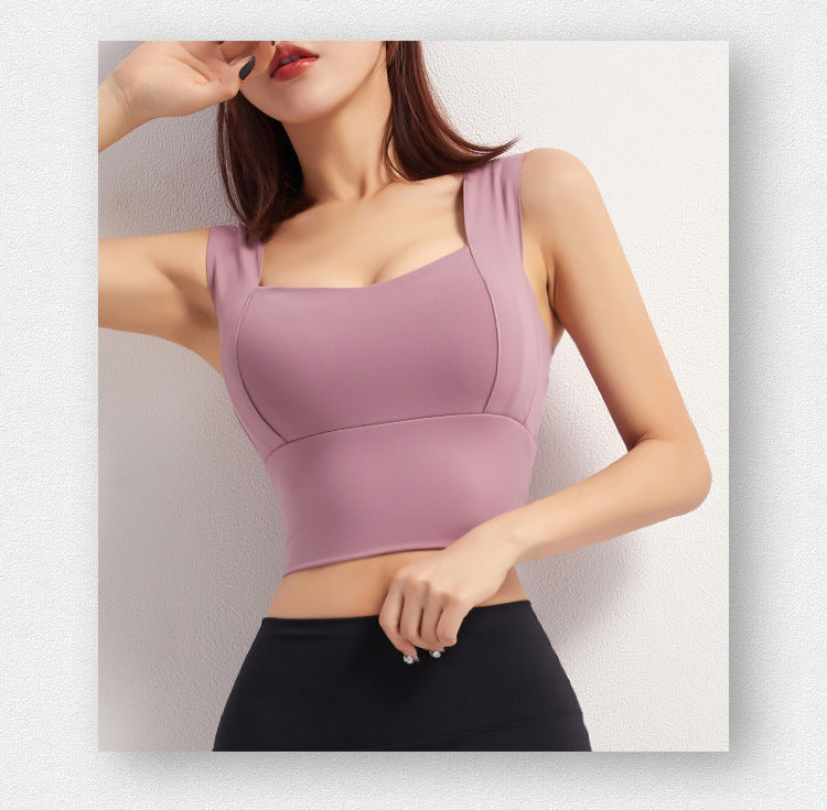 Yoga Crop Top - Sports Push Up Bra