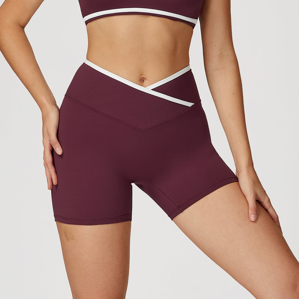 Skinny Hip Raise Sports High Waist Yoga Shorts